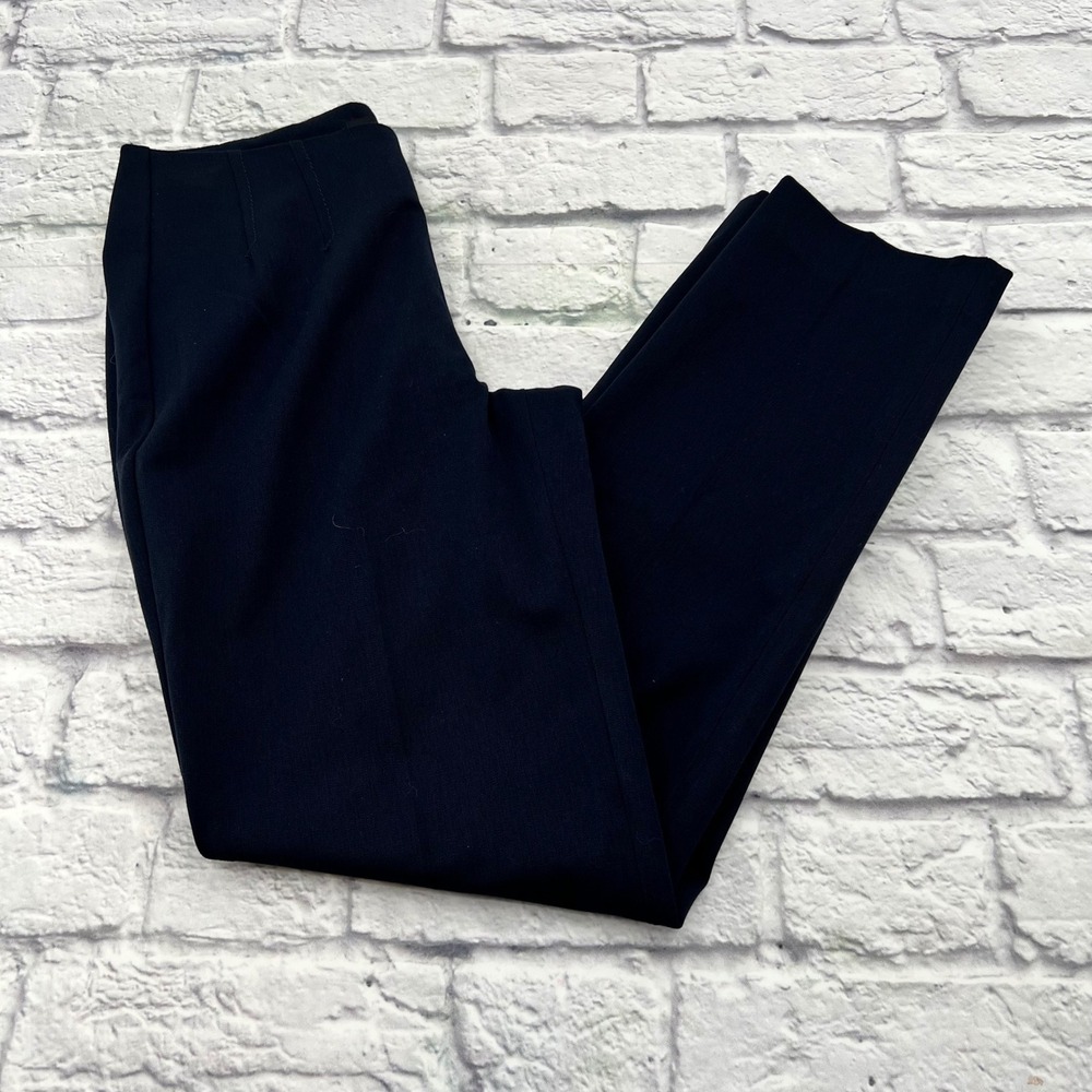 Talbots Petites Women's Black Ankle Pants Side Zipper Back Pockets Size 2P